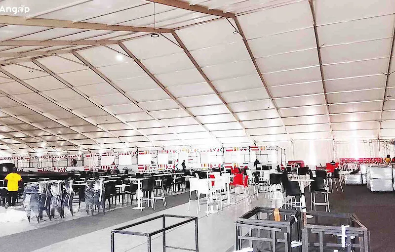 Fan Zone para o mundial de barcos em fase de acabamento
