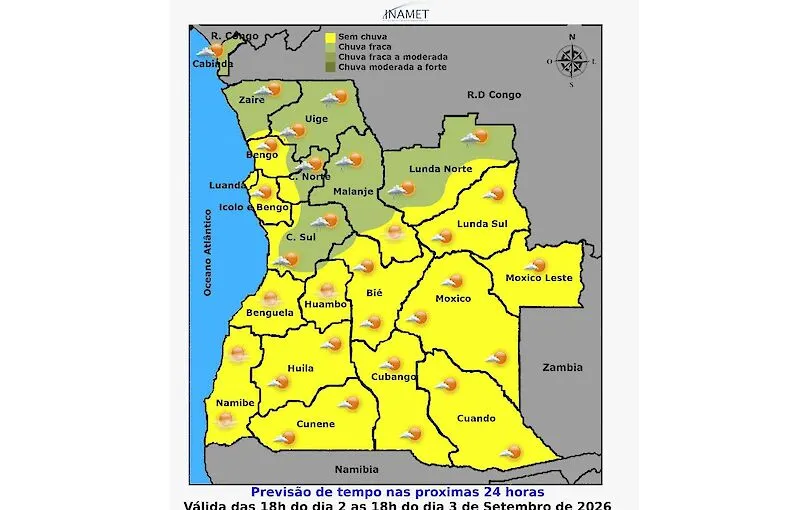 Angola regista chuva fraca em nove províncias