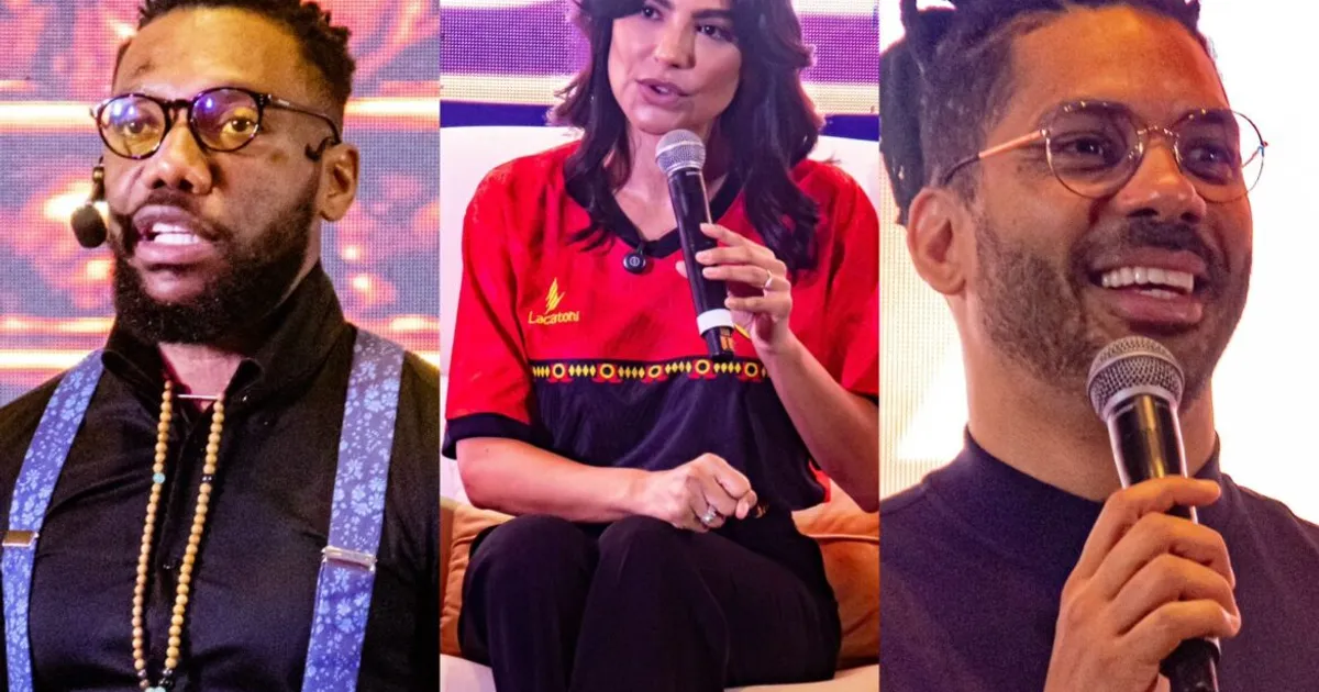Três vozes e uma missão: Teodoro Fernandes, Cíntia Chagas e Joel Jota inspiram plateia com a palestra “A Jornada dos Vencedores”