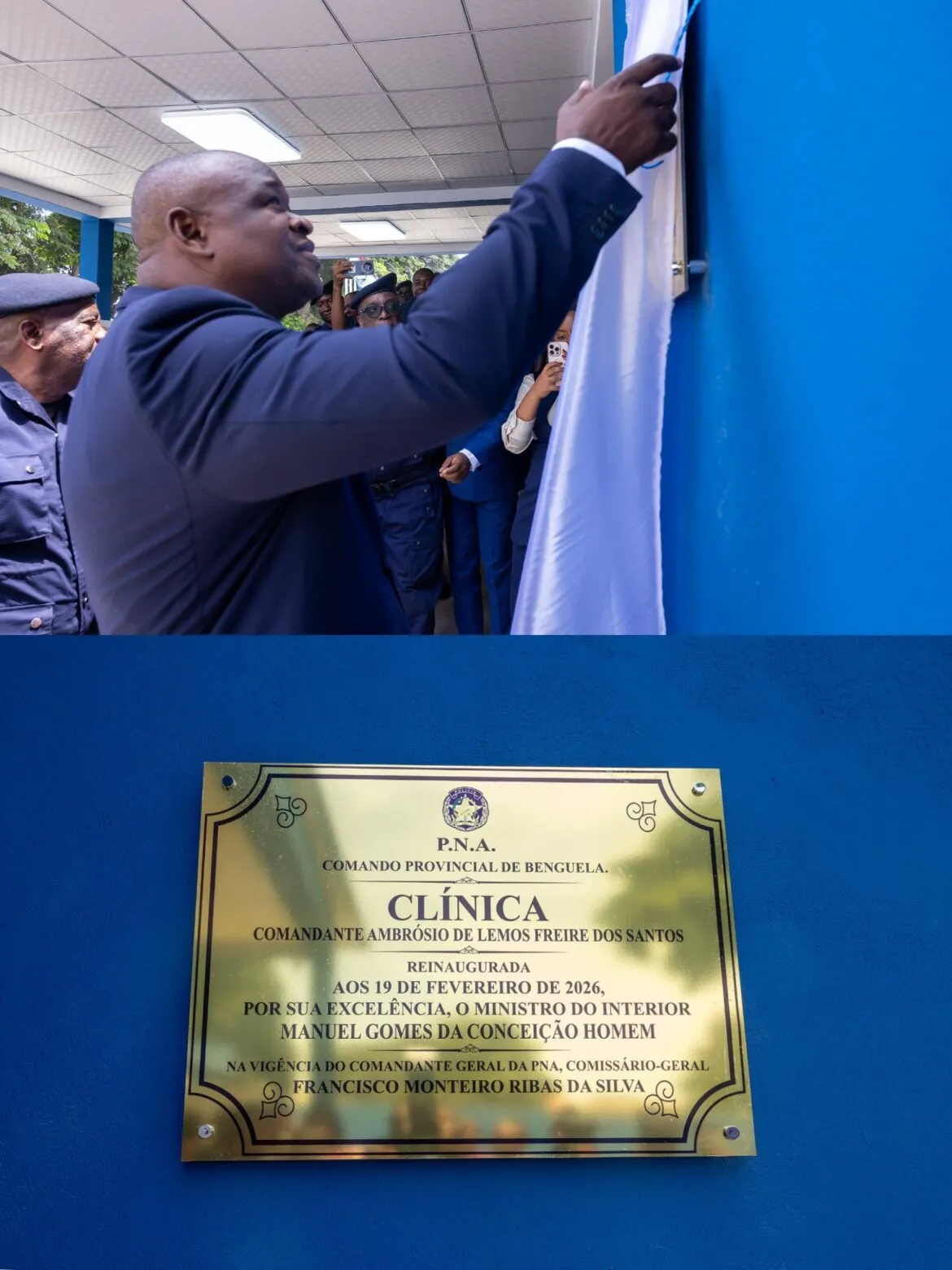 Manuel Homem inaugura ‘Clínica da Polícia Nacional’ em Benguela em homenagem a Ambrósio de Lemos