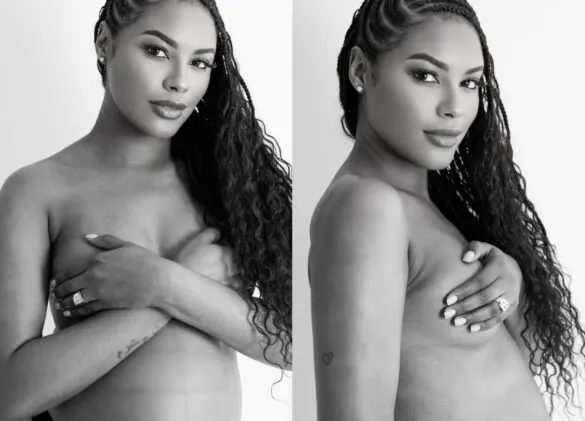 Grávida do primeiro filho, Sharam Diniz fala sobre fé em nova sessão fotográfica