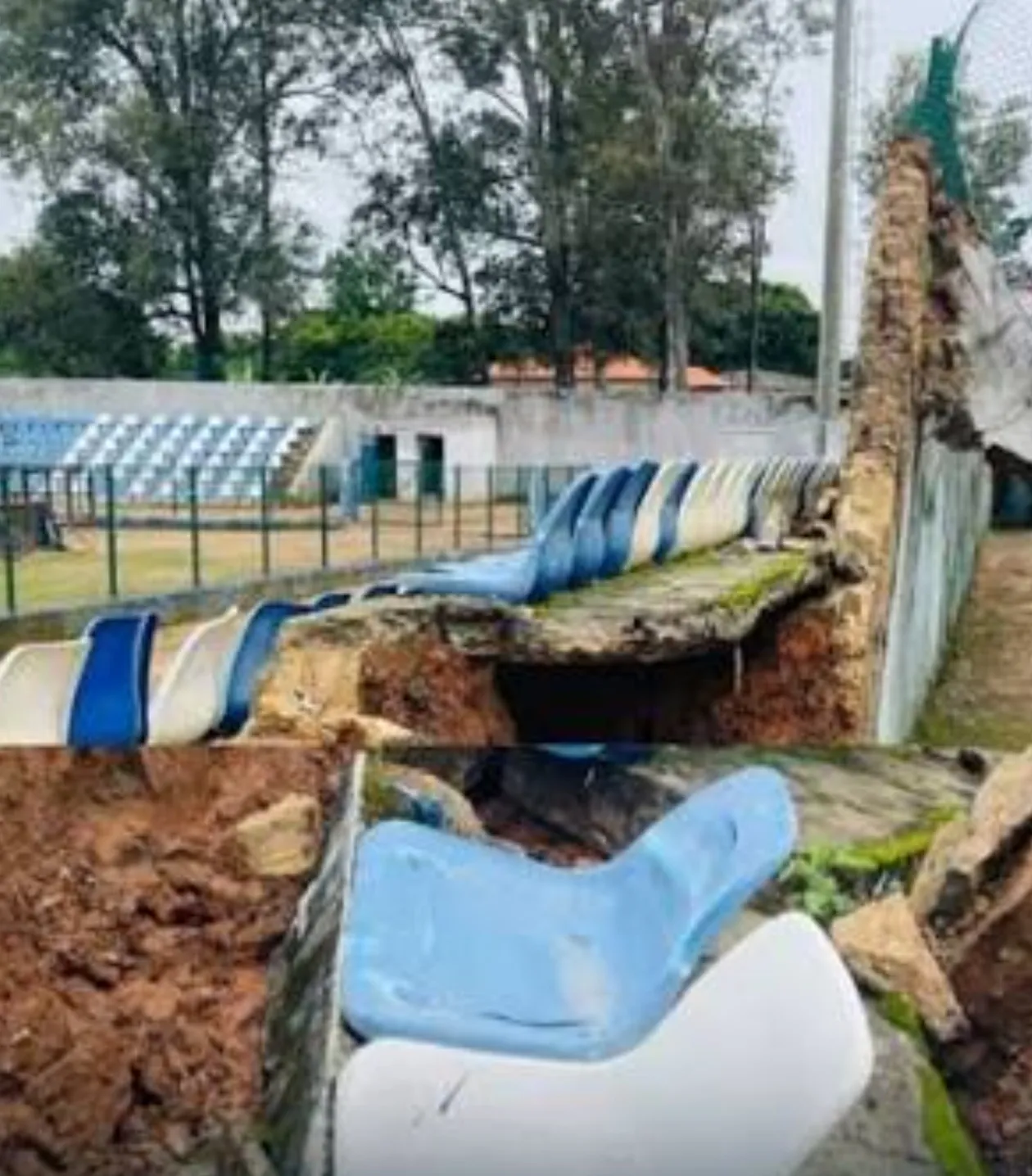 Chuvas provocam queda de muro no Estádio Mundunduleno, mas jogo do Girabola mantém-se