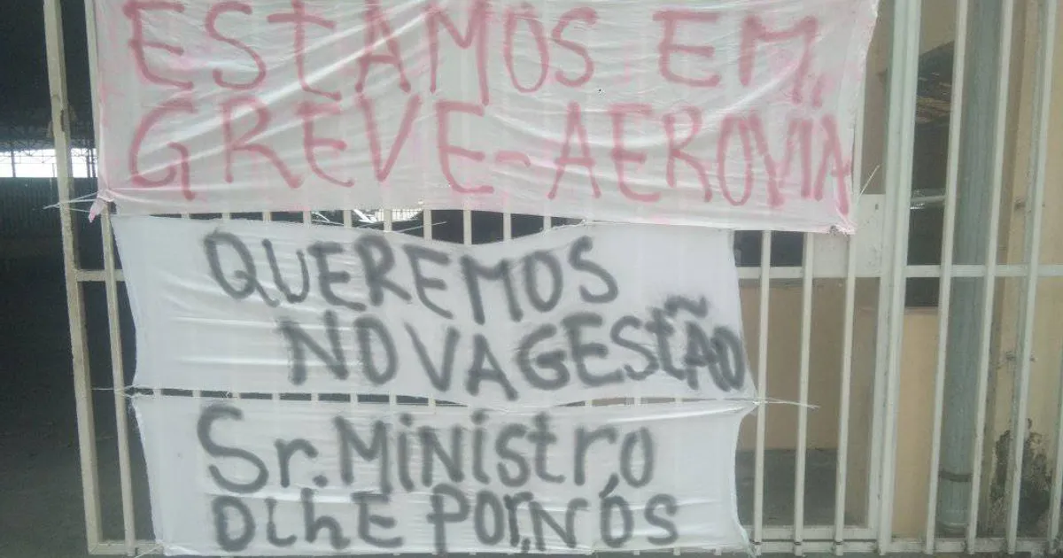 Greve na AEROVIA: trabalhadores exigem pagamento de salários em atraso há mais de 10 meses