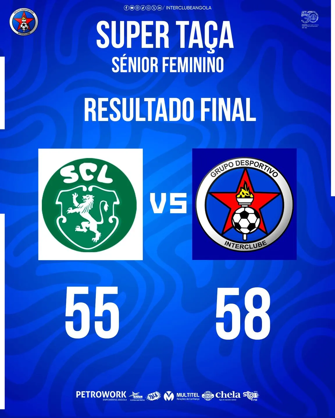 Interclube arrasa Sporting e conquista Supertaça em basquetebol feminino