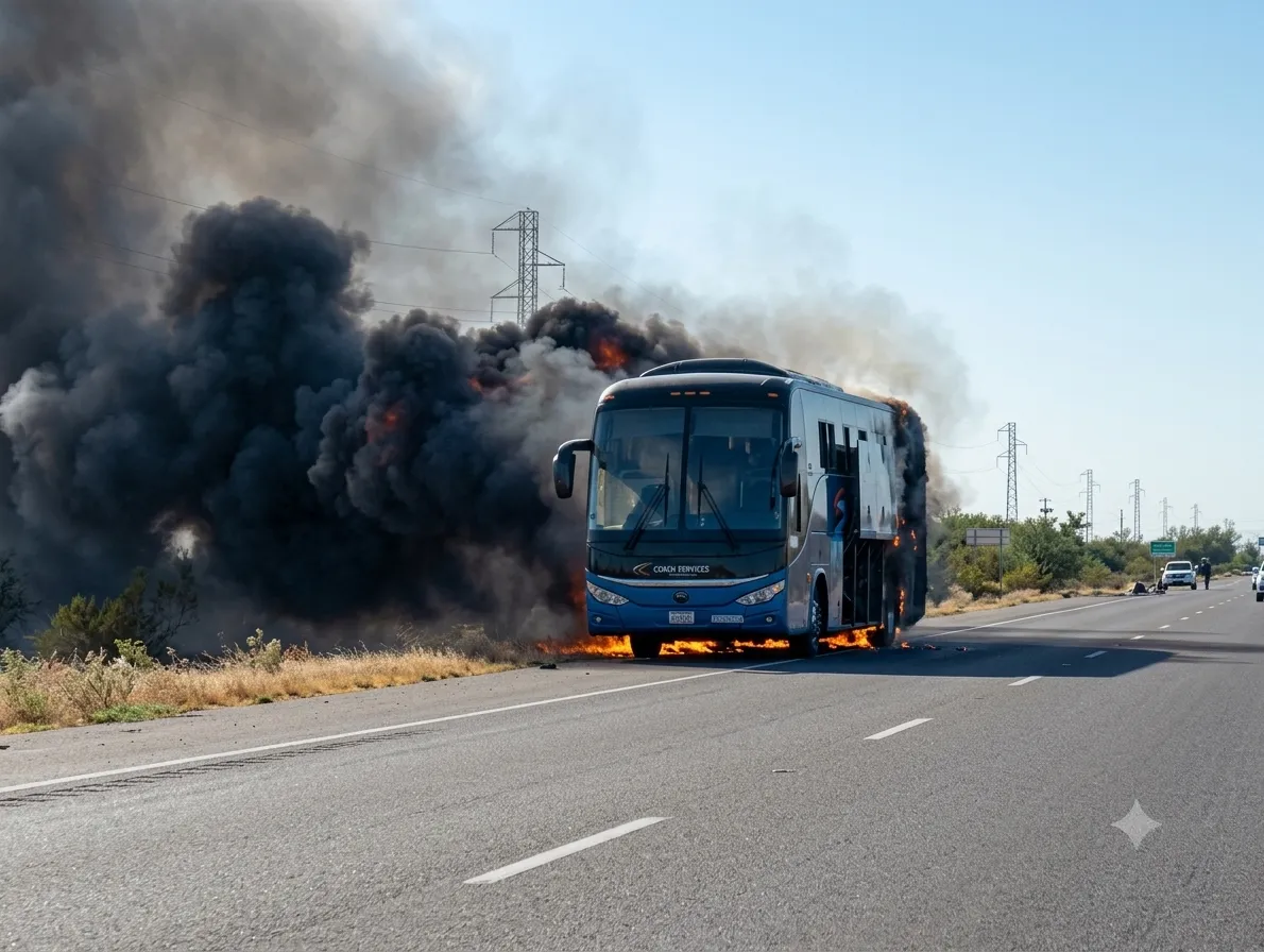 Passageiros escapam ilesos após incêndio de autocarro da Huambo Expresso