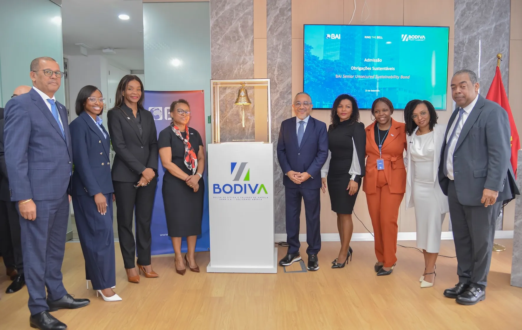 BAI admite à negociação na BODIVA obrigações sustentáveis de 57,5 mil milhões Kz com vencimento 2026-2029