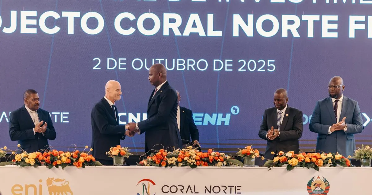 Moçambique aprova projecto Coral Norte FLNG na Bacia do Rovuma avaliado em 7,2 mil milhões de dólares