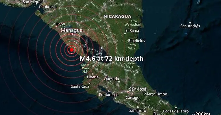 Terramoto de magnitude 4,8 atinge região do Pacífico da Nicarágua