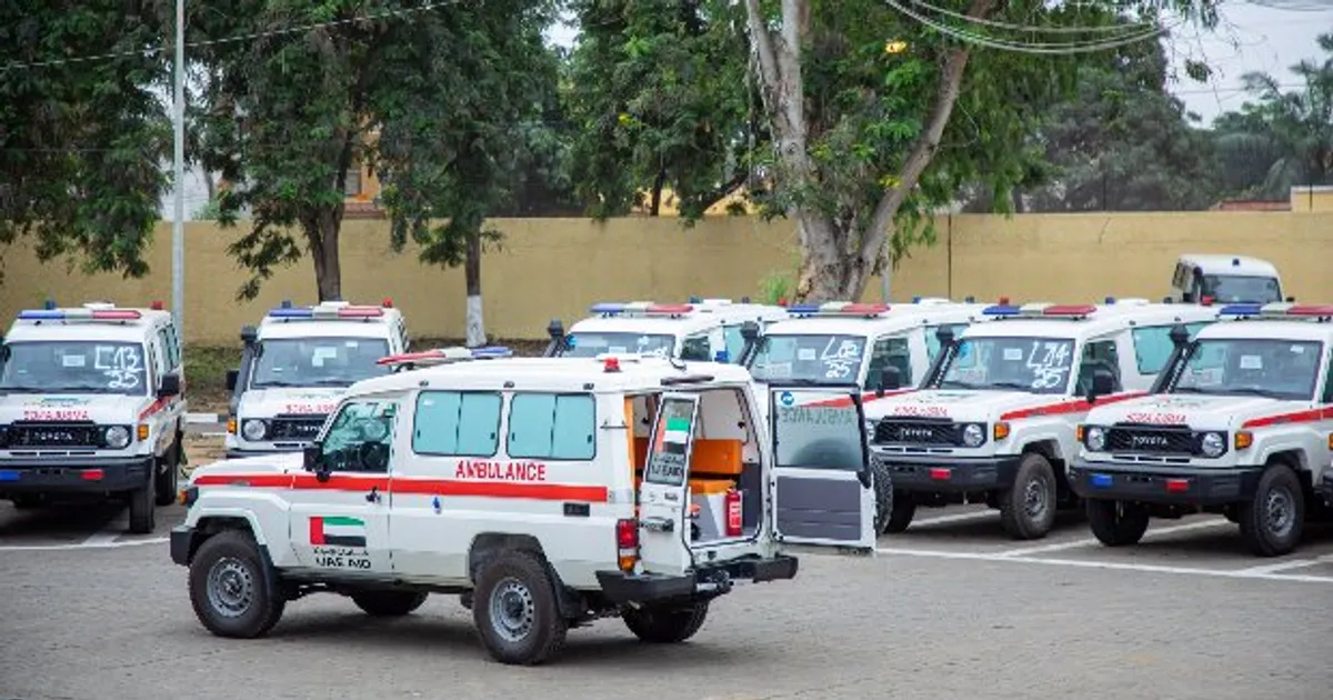 Ministério da Saúde recebe 25 ambulâncias dos Emirados Árabes Unidos