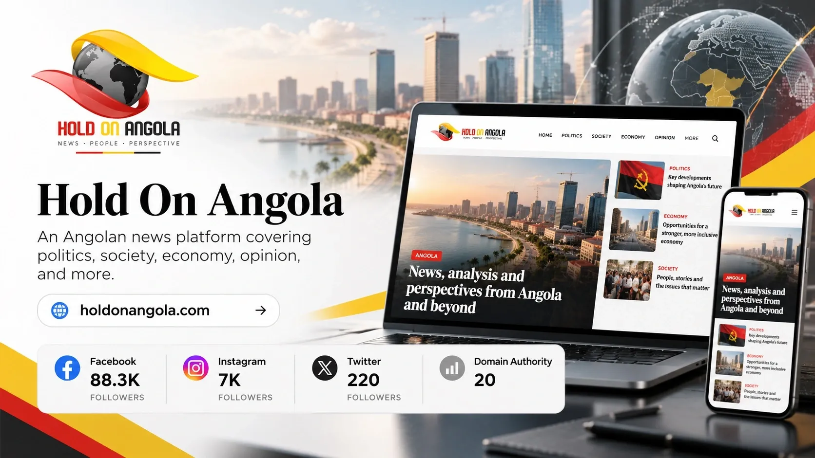 Hold On Angola integra lista dos 15 principais sites de notícias de Angola em 2026