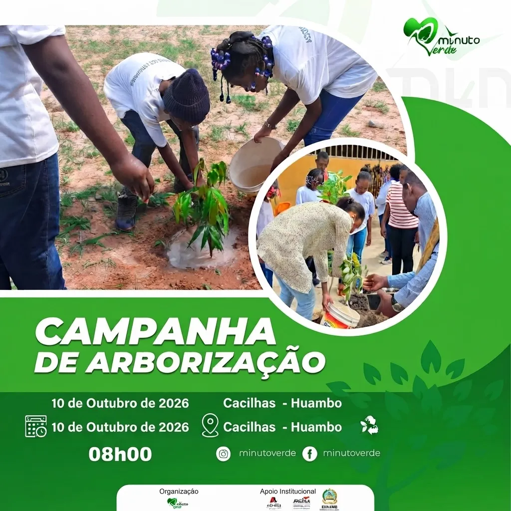 Minuto Verde promove arborização no Huambo em alusão ao Dia Internacional para a Redução de Desastres