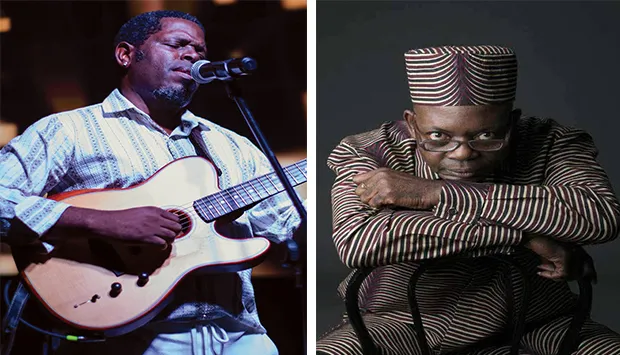 Totó ST e Filipe Mukenga no palco do “Só Cordas”