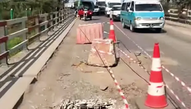 Cratera na ponte do Panguila já condiciona circulação e alerta técnico para risco no abastecimento de água em Luanda