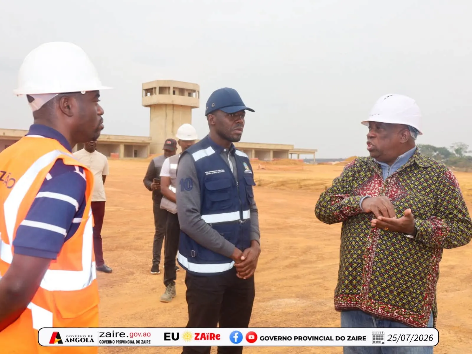 Governador do Zaire avalia obras do Novo Aeroporto Internacional de Mbanza Kongo