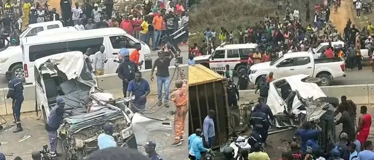 Cabinda: camião com contentor tomba sobre viatura escolar no Vale de Mabel e mata motorista; duas crianças sobrevivem