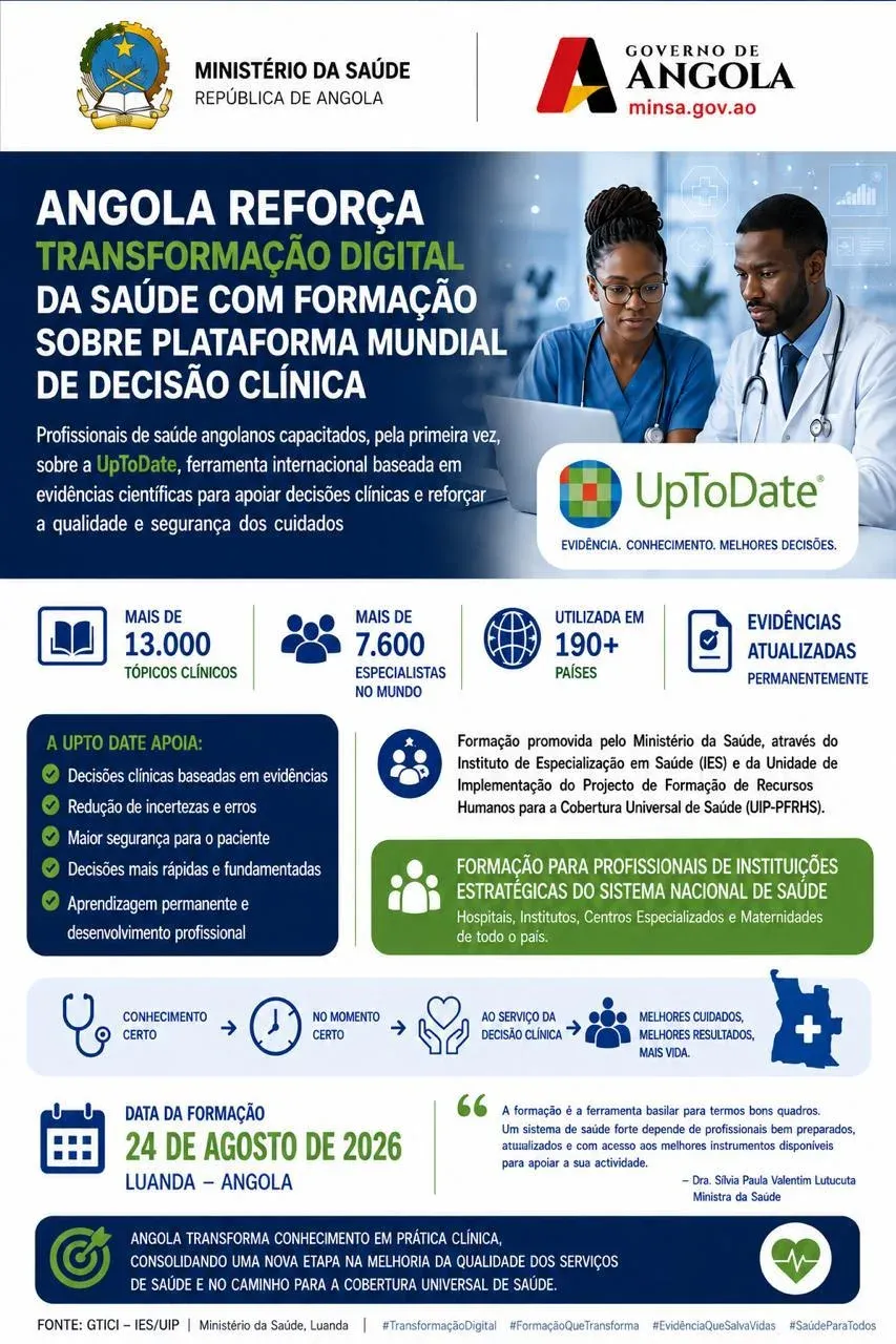 Angola capacita profissionais de saúde com plataforma mundial de decisão clínica