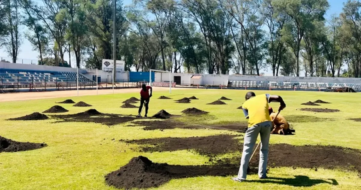 Estádio Mundunduleno em obras de requalificação para a nova época do Girabola 2025/26