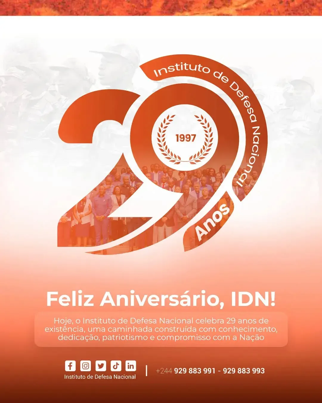 Comando do Exército acolhe cerimónia de celebração do 29° aniversário do IDN