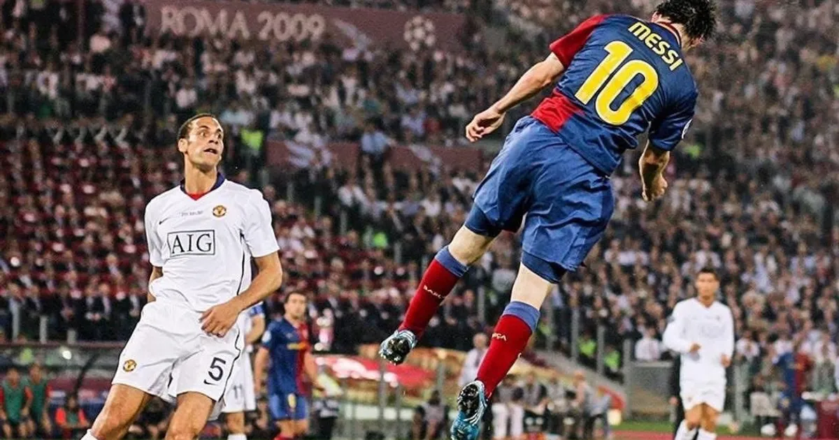 Messi escolhe golo de cabeça contra o Manchester United como o melhor da sua carreira para leilão em Nova Iorque