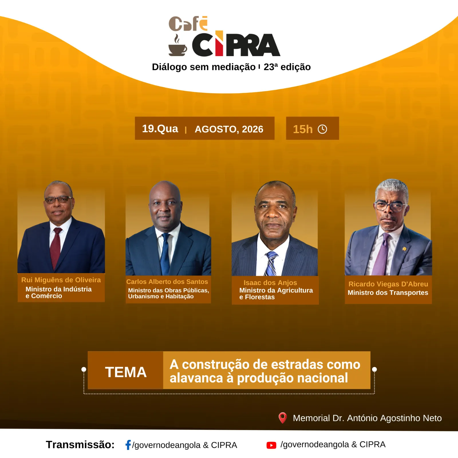 CaféCIPRA aborda construção de estradas como alavanca à produção nacional
