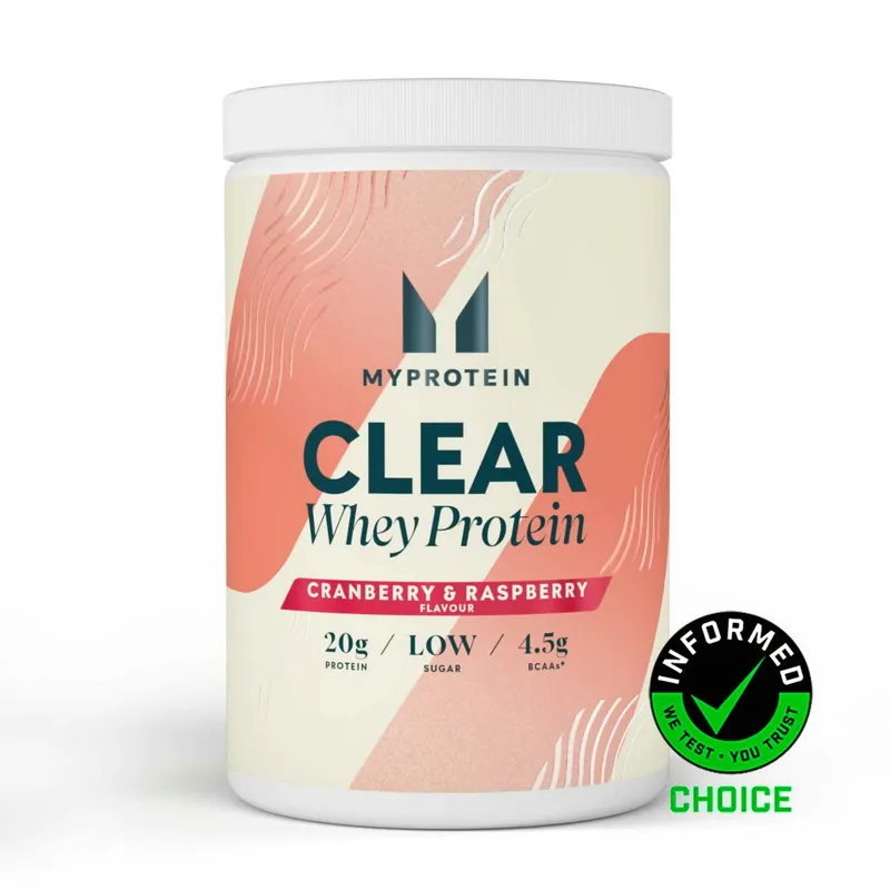 Myprotein Clear Whey Isolate — Sabor: Cranberry e Framboesa
